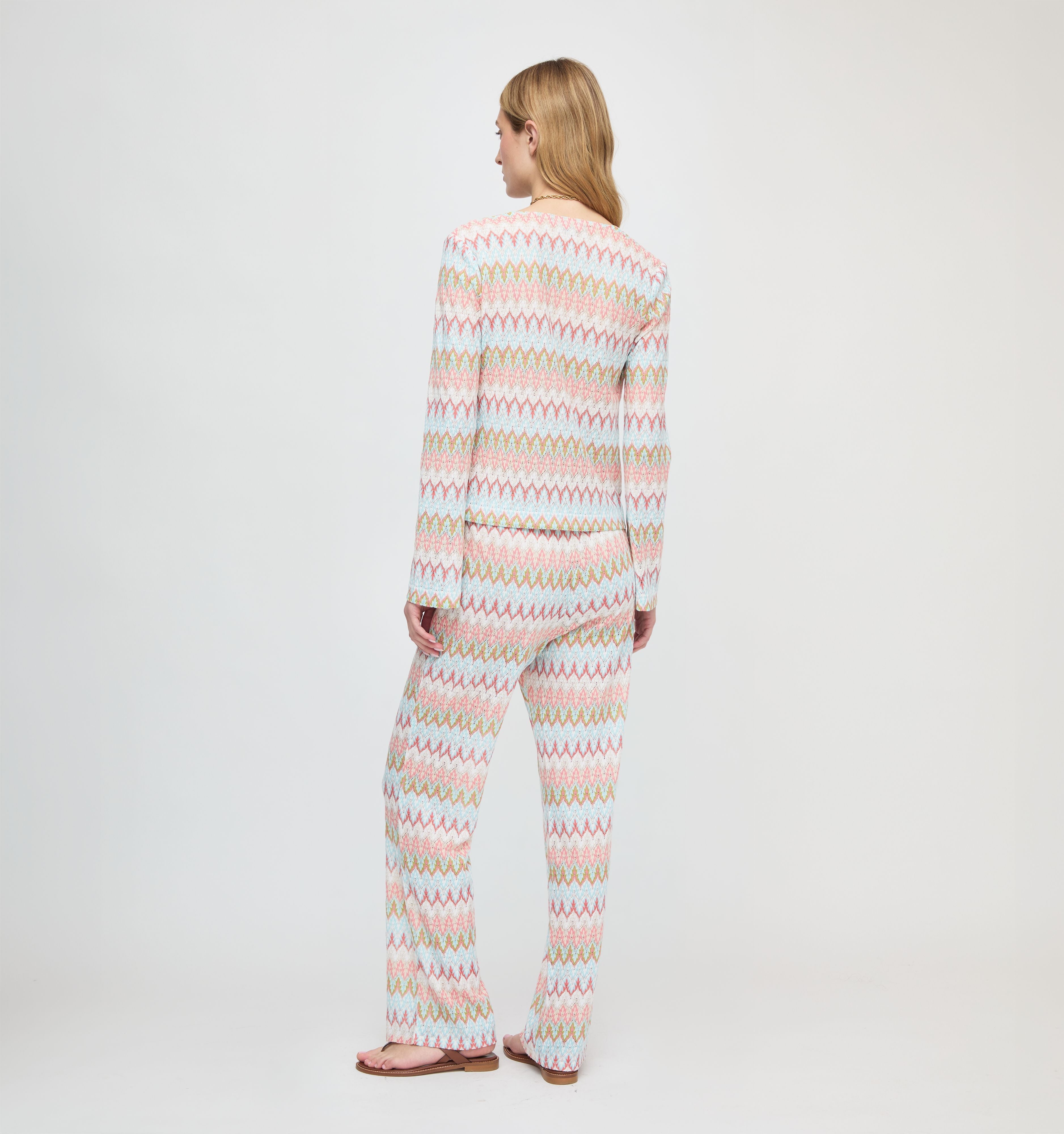 The Alden Pant - White Multi Smooth Shimmer Knit