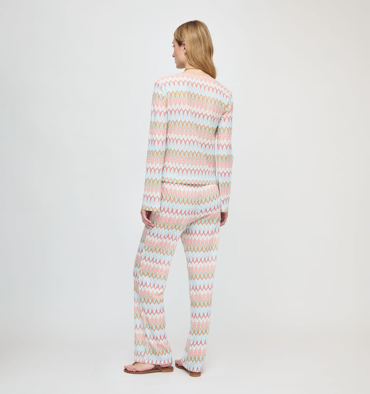The Alden Pant - White Multi Smooth Shimmer Knit
