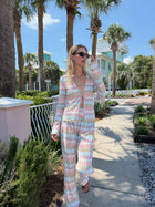 The Alden Pant - White Multi Smooth Shimmer Knit