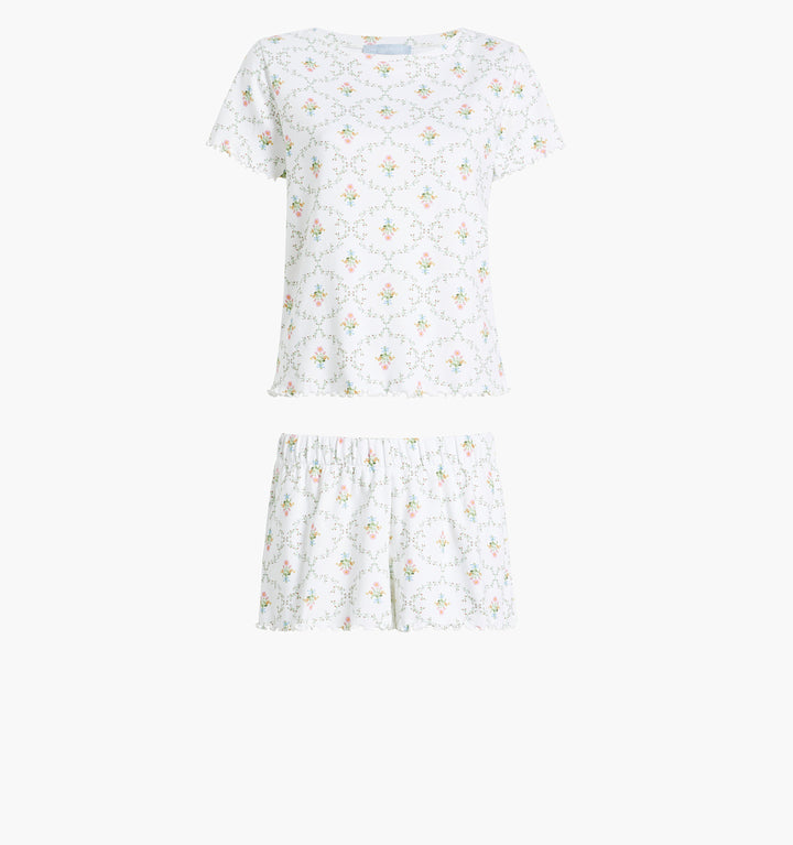 The Nina Pajama Set - Pastel Trellis