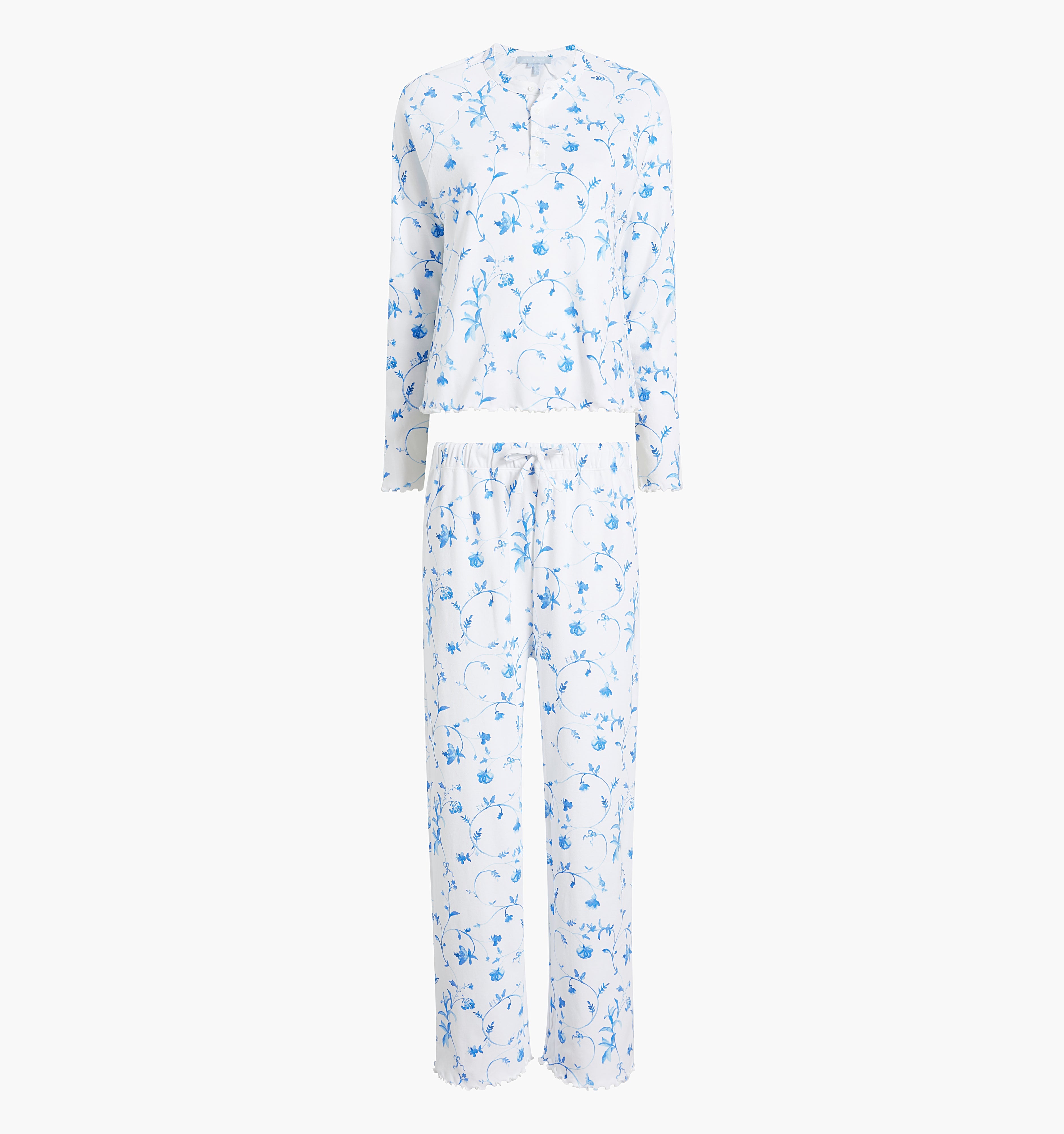The Olivia Pajama Set - Blue Botanical