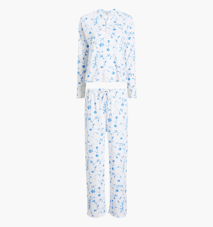 The Olivia Pajama Set - Blue Botanical