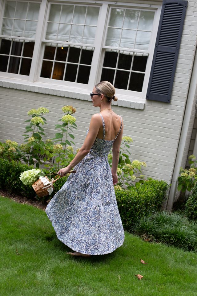 The Fiona Dress -  Chedworth Paisley Blue