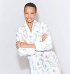 The Hotel Robe - Pink Ribbon Rose Ikat