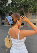 Hill House x Wet Brush XL Chiffon Scrunchie - Cornflower Ditsy Thistle