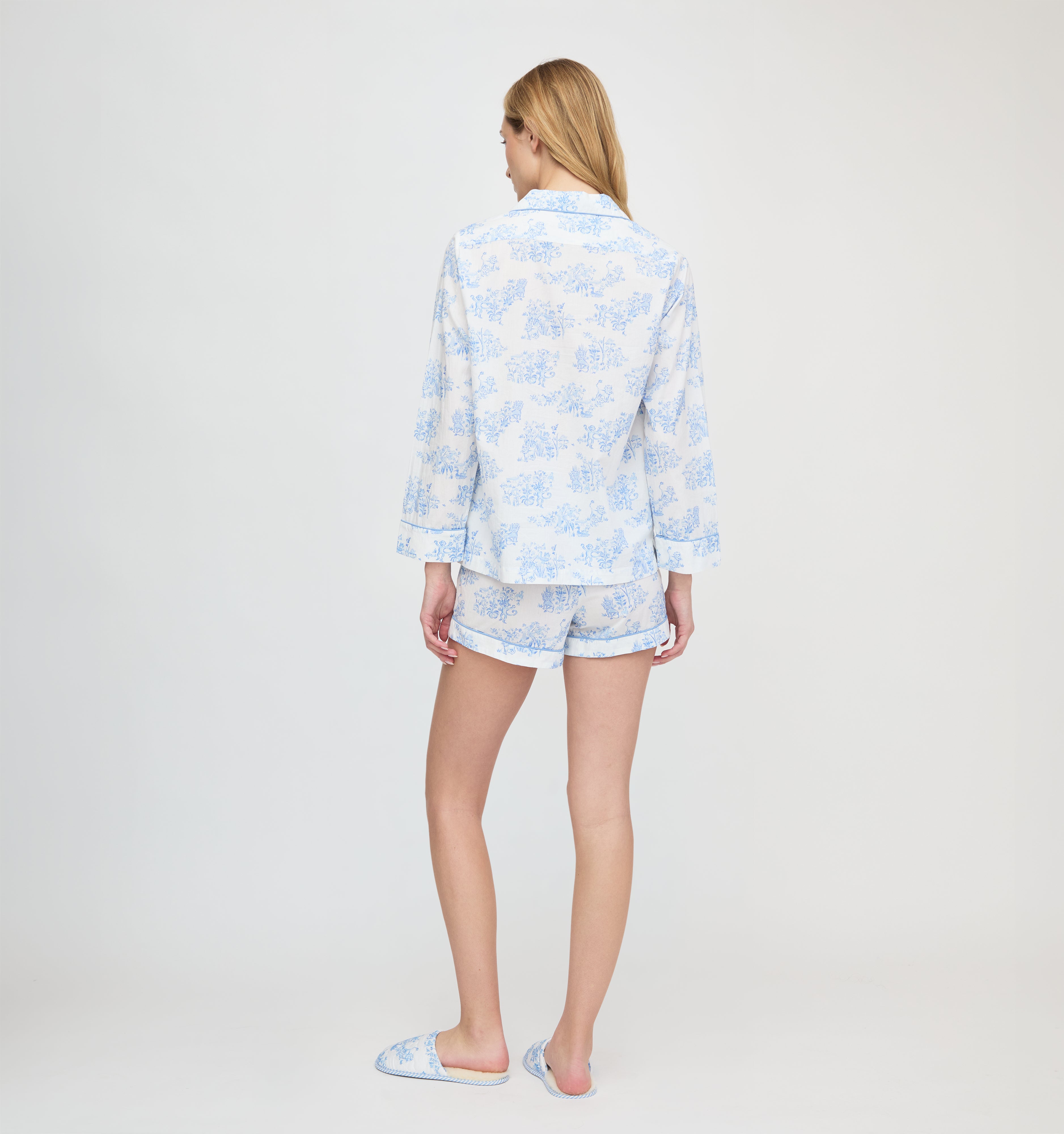 Roller Rabbit x Hill House Leila Lounge Set - Blue Sherwood Forest Monkey