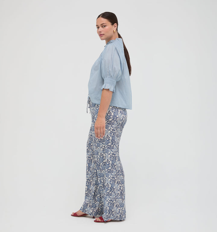 The Zinnia Top -  Dusty Blue