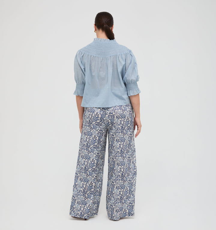 The Maxime Pant -  Chedworth Paisley Blue
