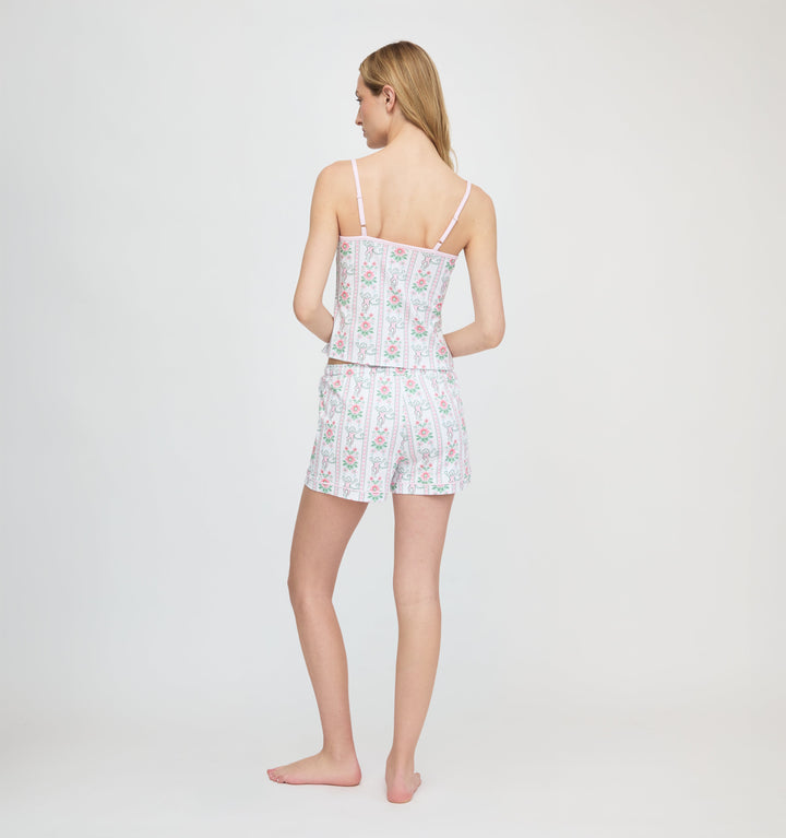 Roller Rabbit x Hill House Mischa Set - Pink Monkey Block Stripe