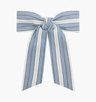 The Belle Bow -  Coln Ticking Stripe Dusty Blue