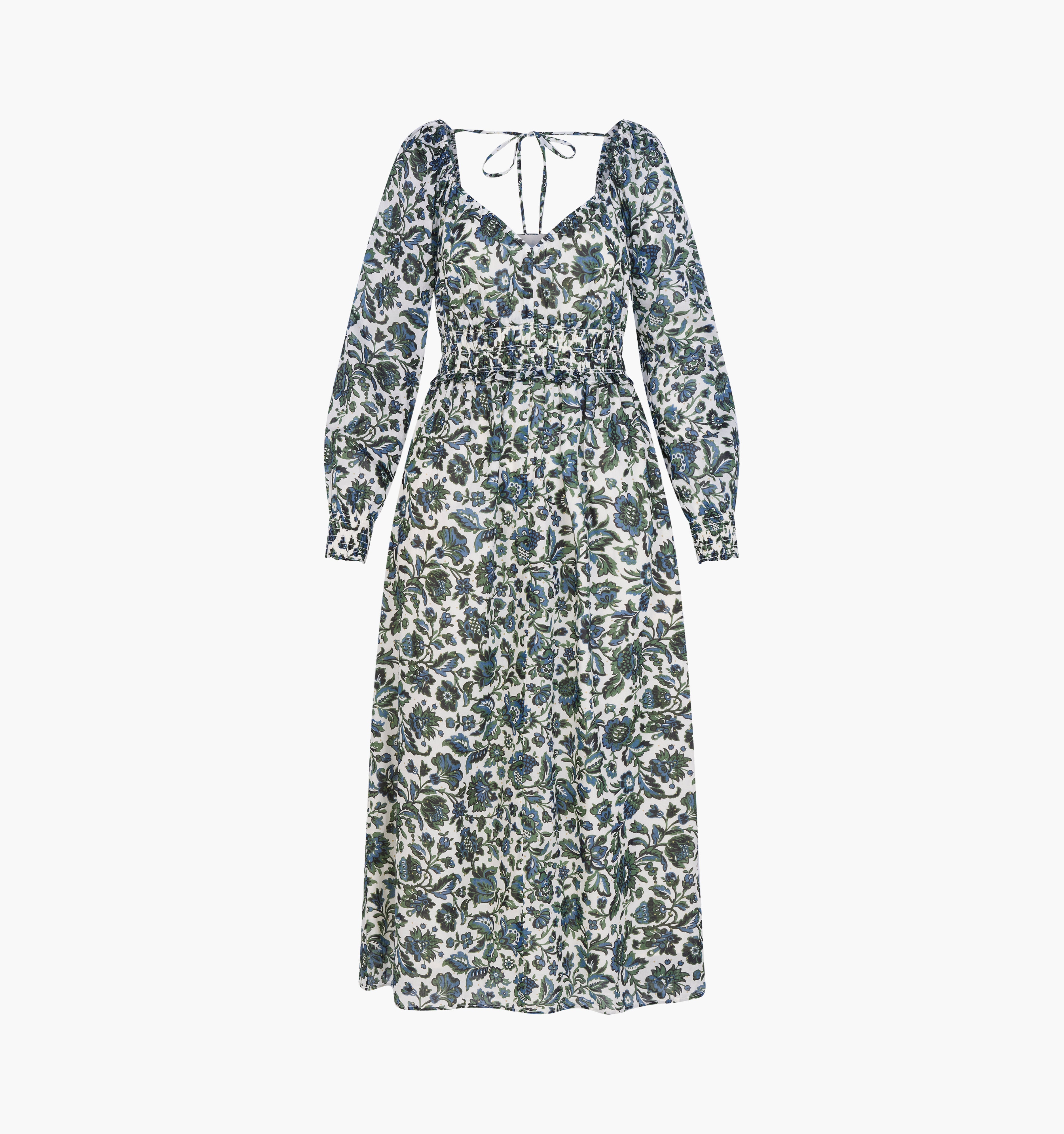 The Eugenia Nap Dress -  Jacobean Bloom Blue/Green
