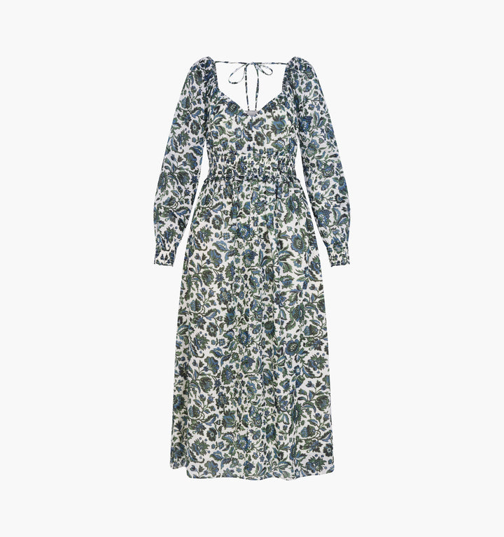 The Eugenia Nap Dress -  Jacobean Bloom Blue/Green