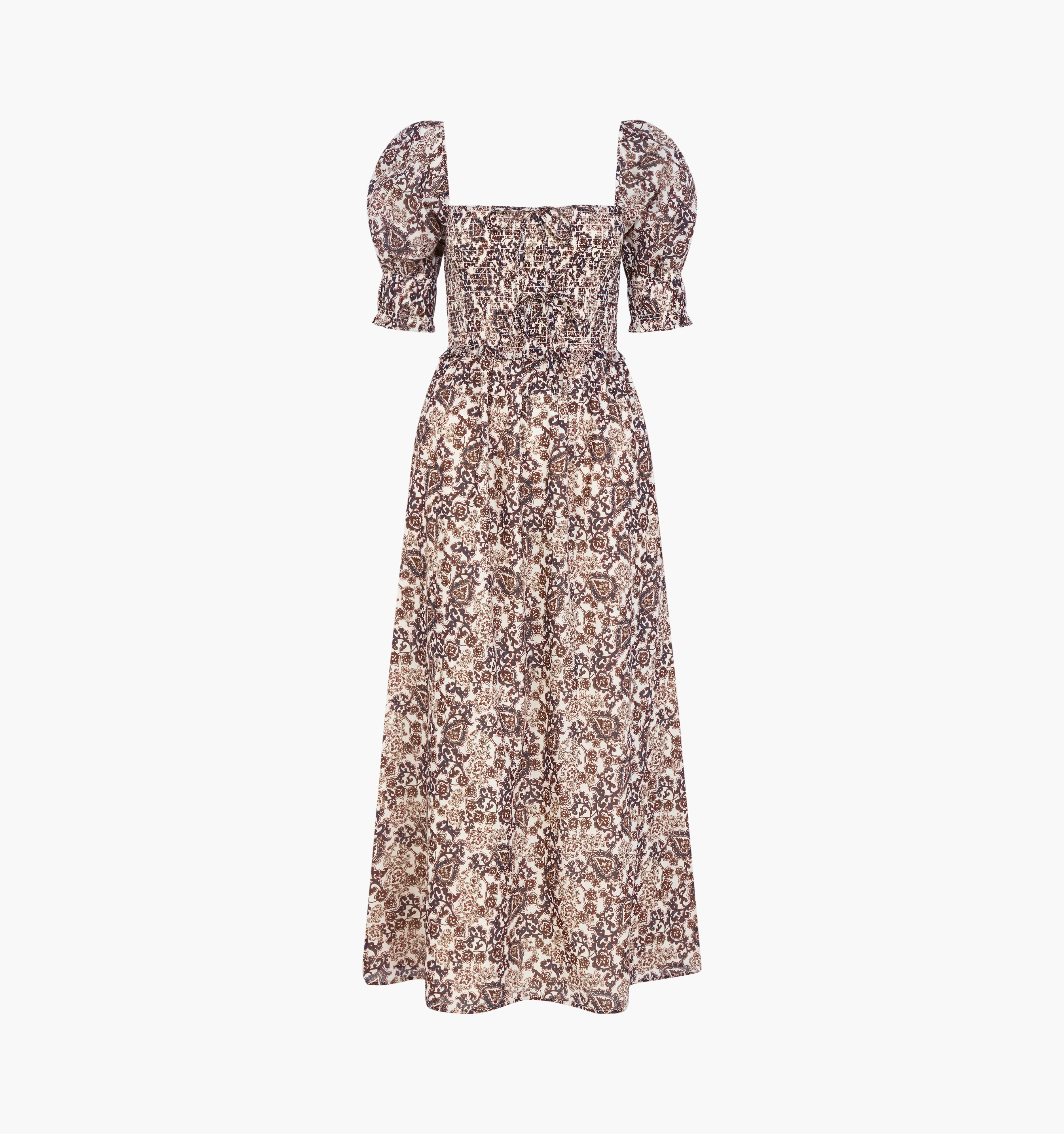 The Malene Nap Dress -  Chedworth Paisley Brown