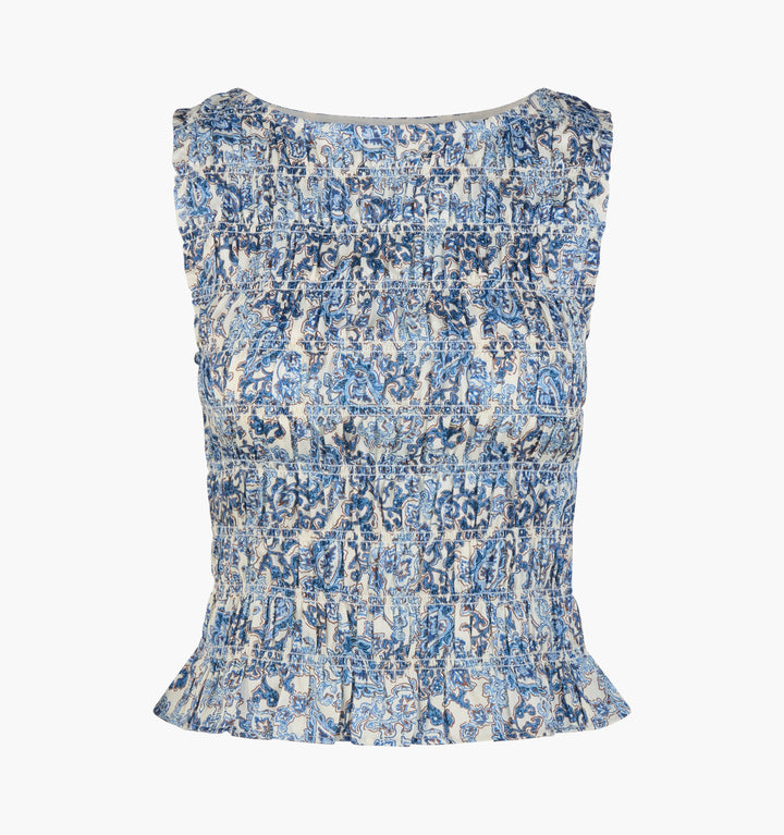 The Phoebe Nap Top -  Chedworth Paisley Blue