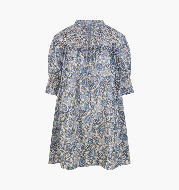 The Zinnia Mini Dress -  Chedworth Paisley Blue
