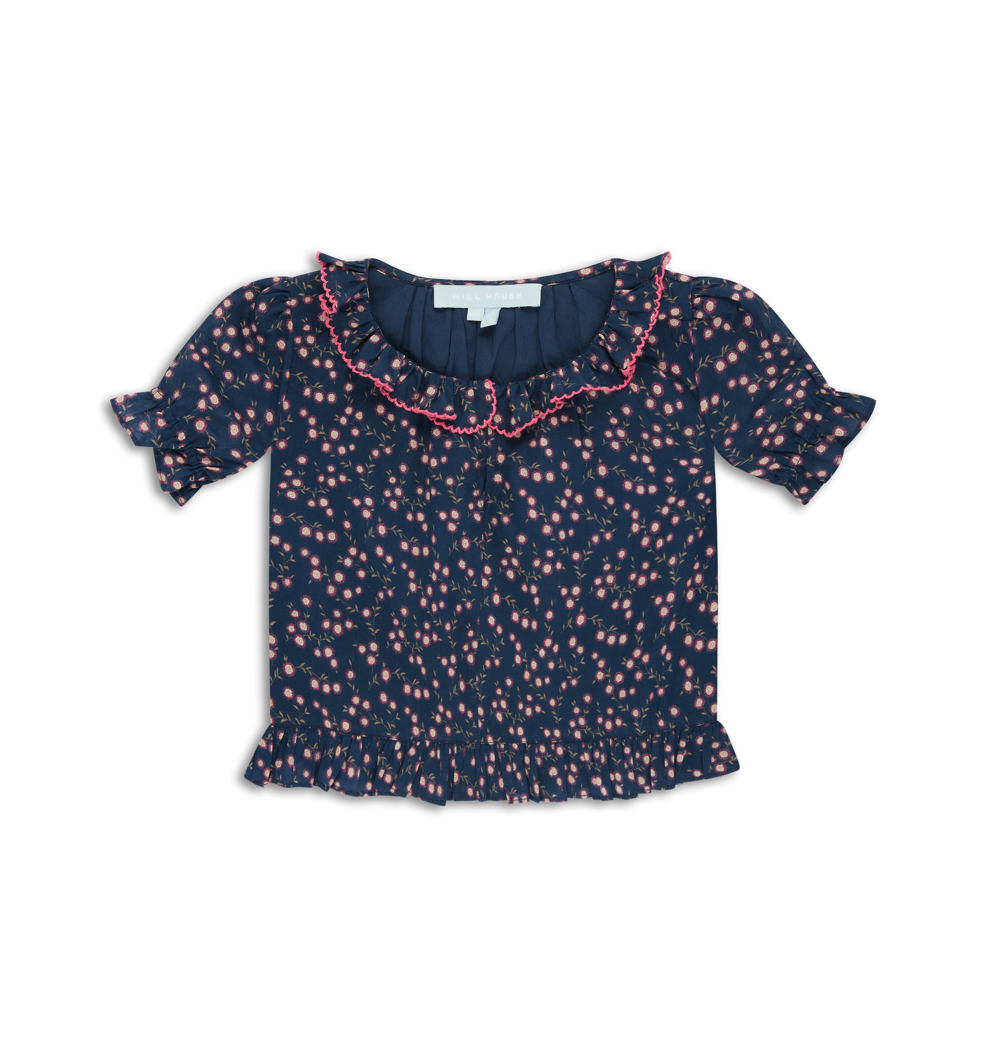 The Tiny Denver Top -  Daisy Ditsy Toss Navy