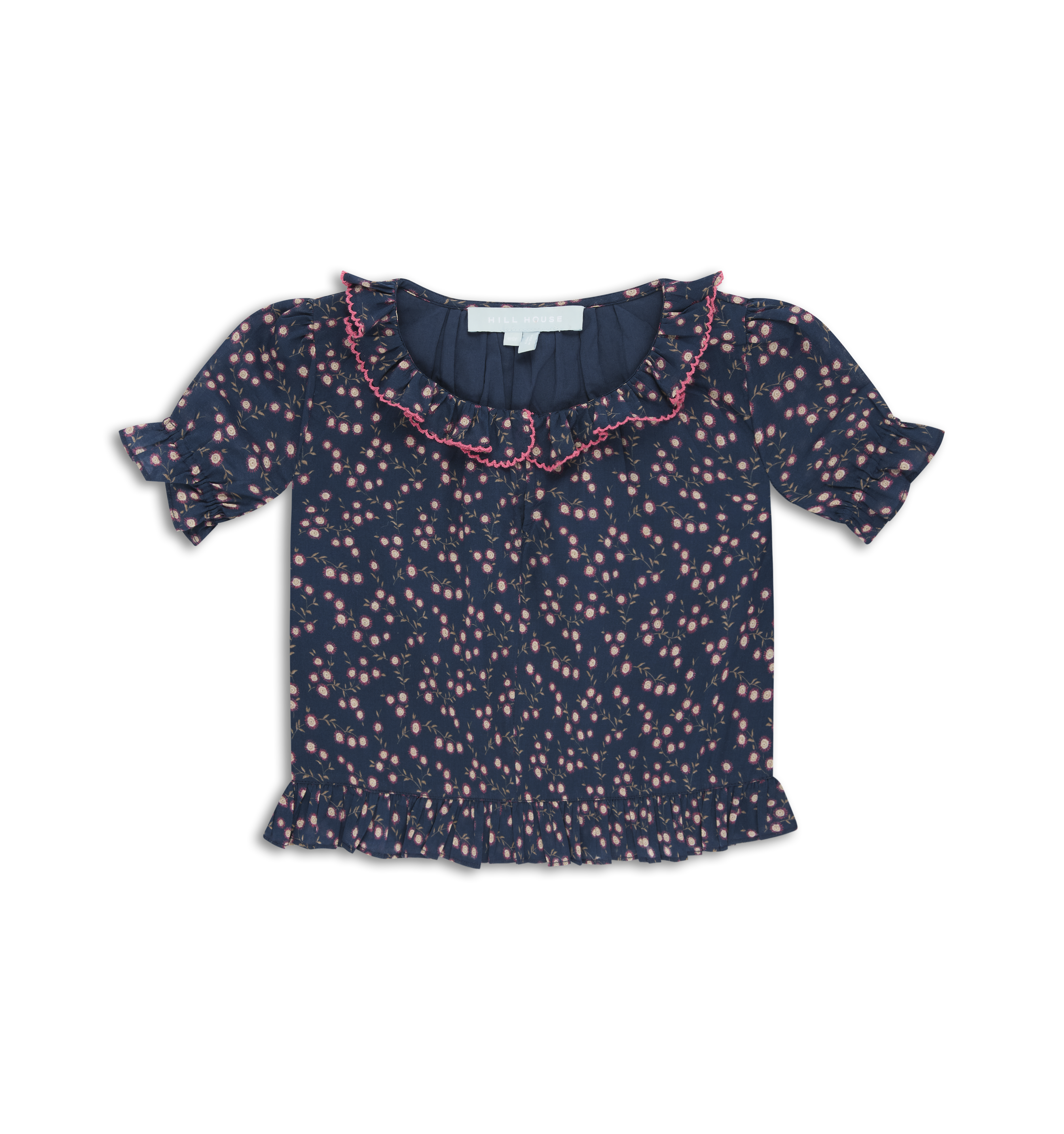 The Tiny Denver Top -  Daisy Ditsy Toss Navy