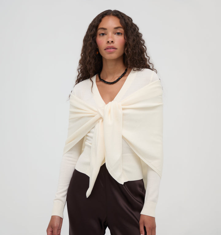 The Amal Cardigan - Antique White