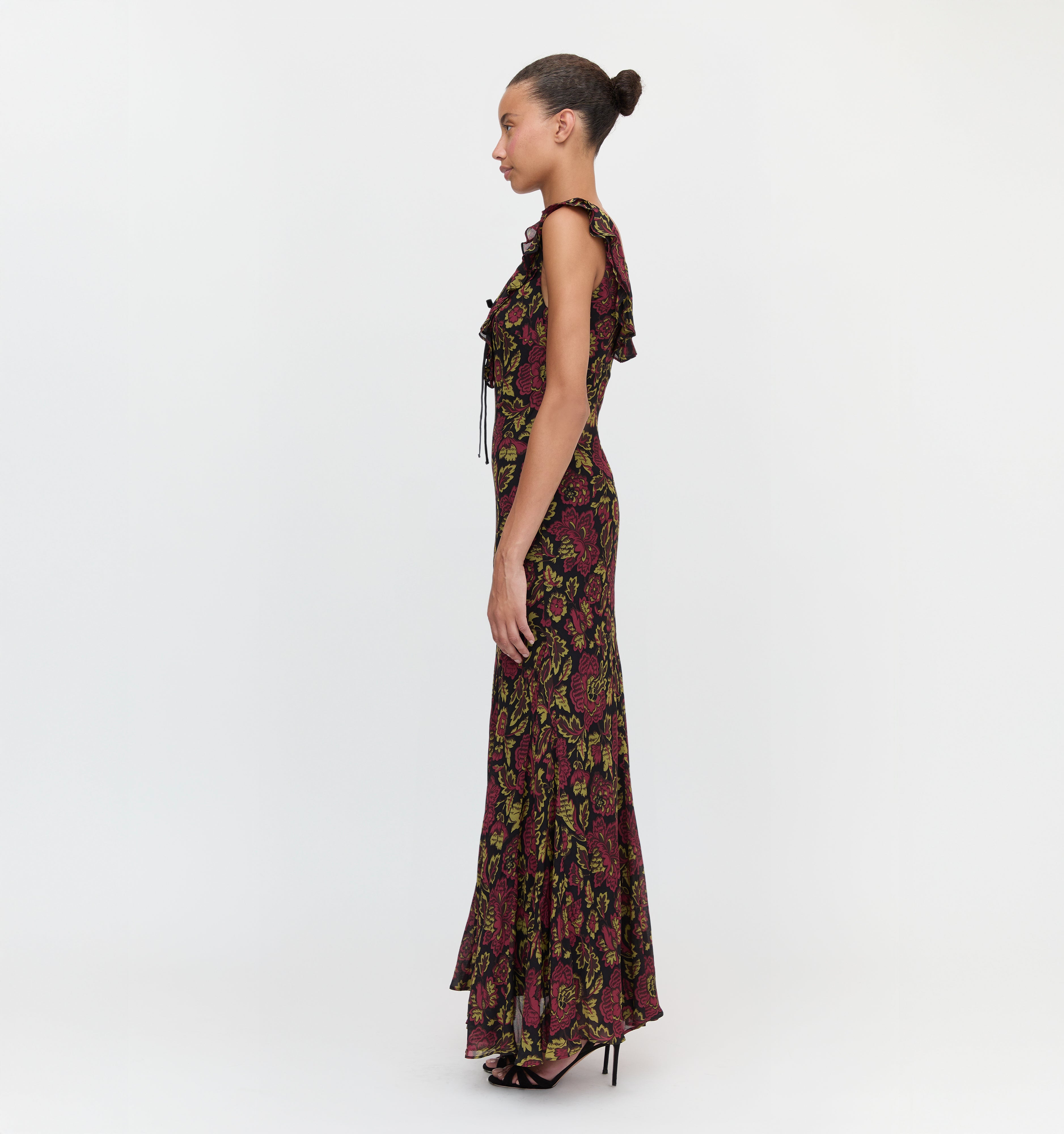 The Augustina Dress - Black Palampore Floral