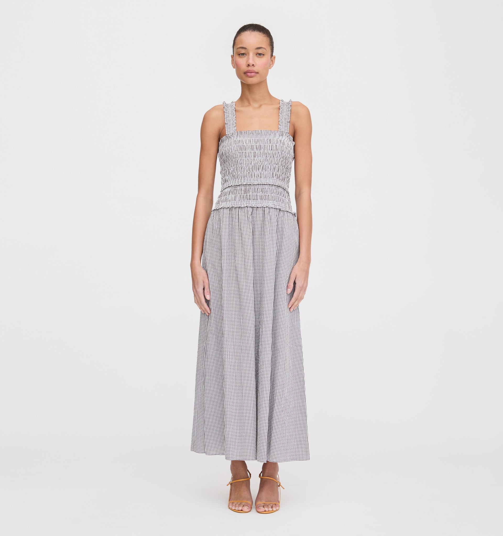 The Azalea Maxi Nap Dress - Chocolate Gingham