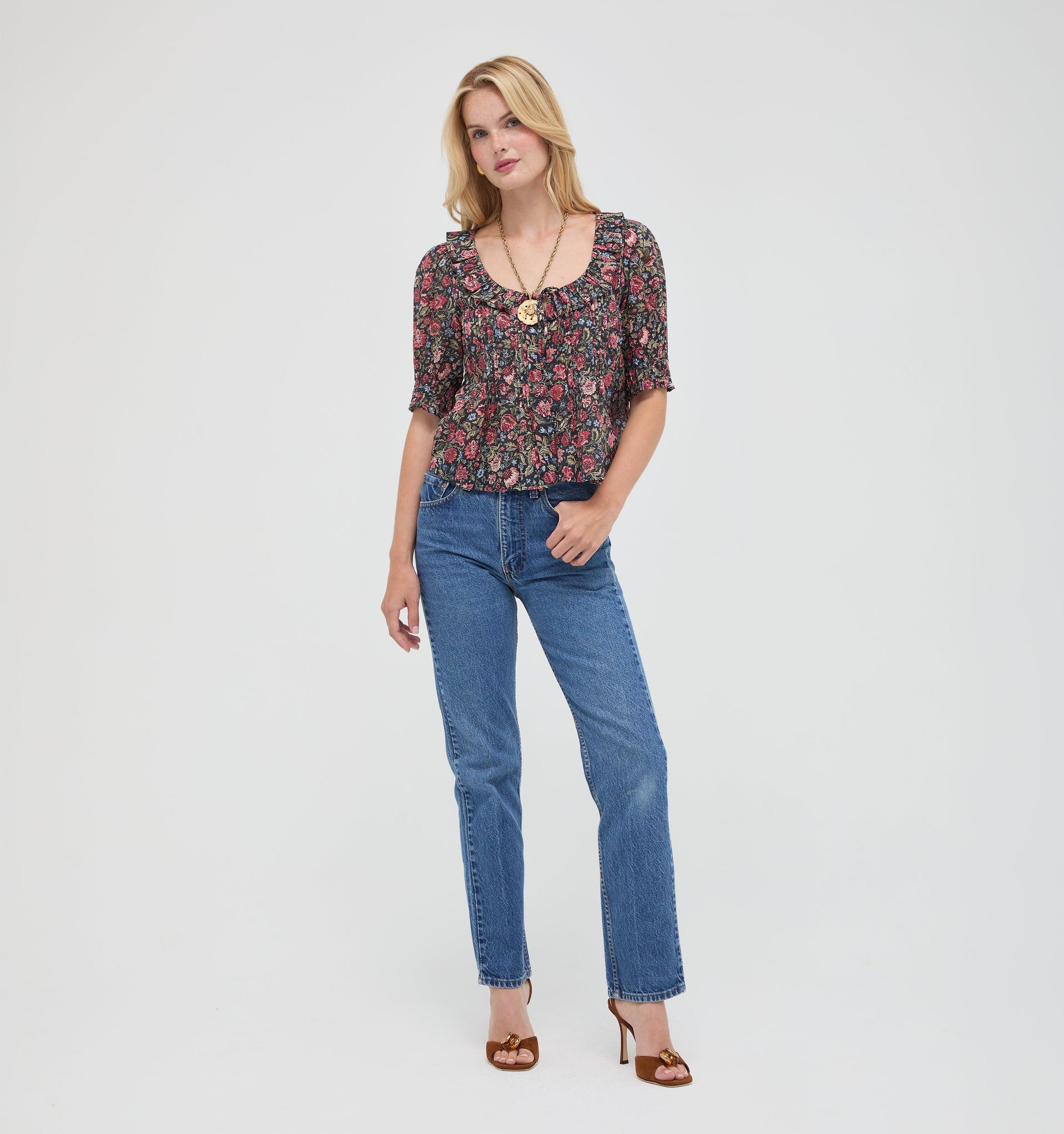 The Camri Top -  Jacobean Sprig