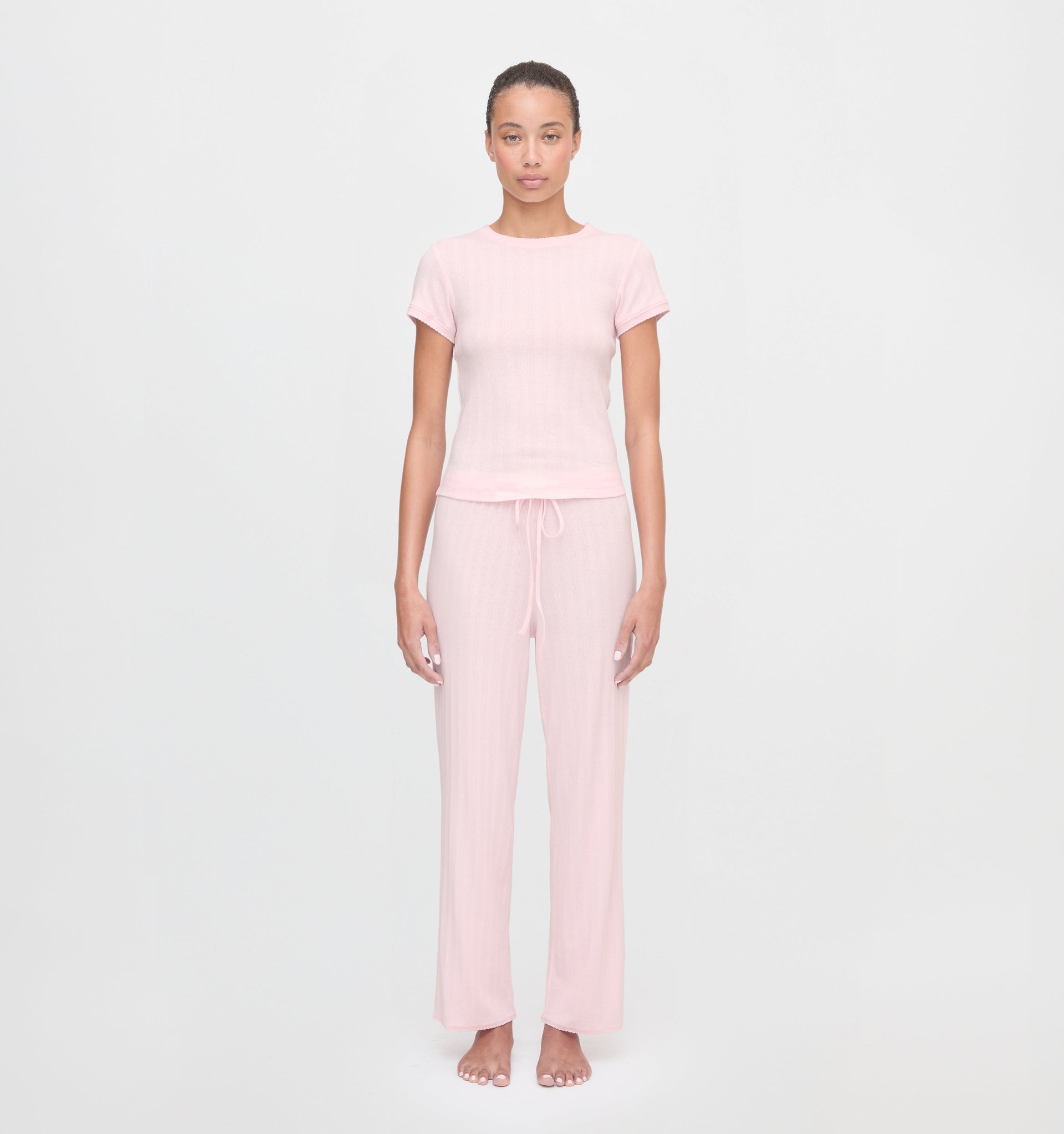 The Cleo Pointelle Set - Light Pink