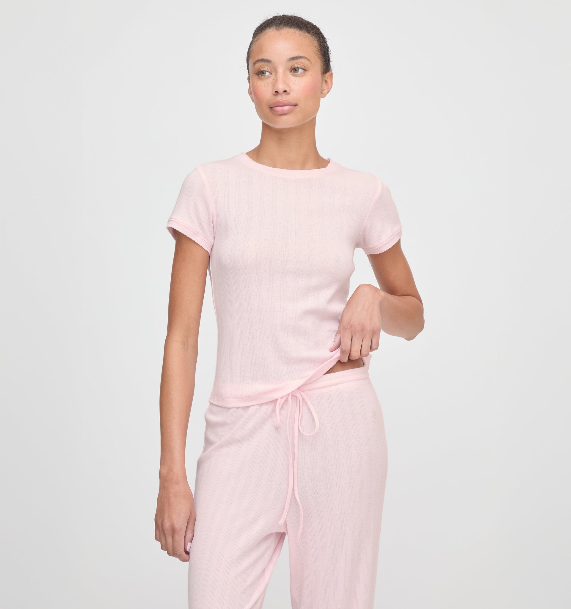 The Cleo Pointelle Set - Light Pink