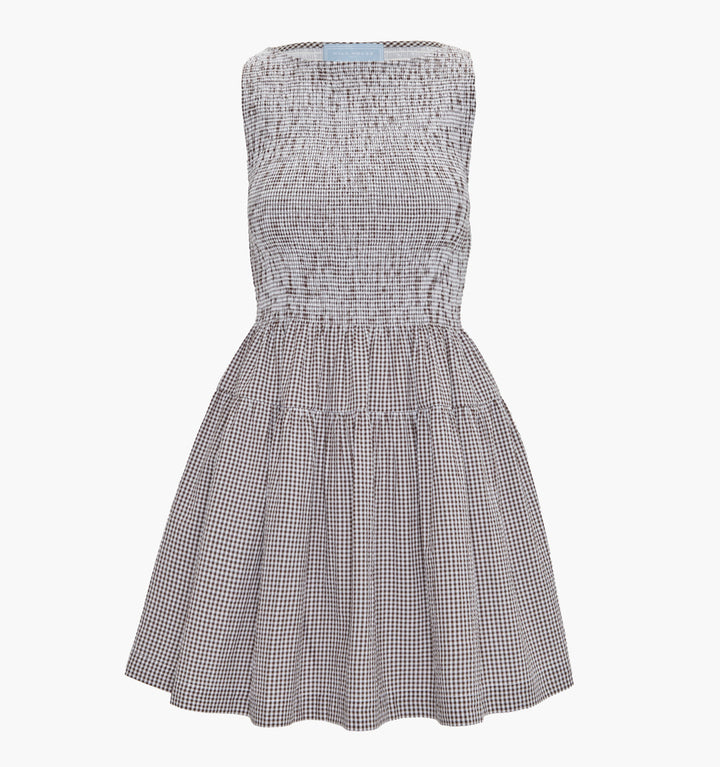 The Cosima Mini Nap Dress - Chocolate Gingham