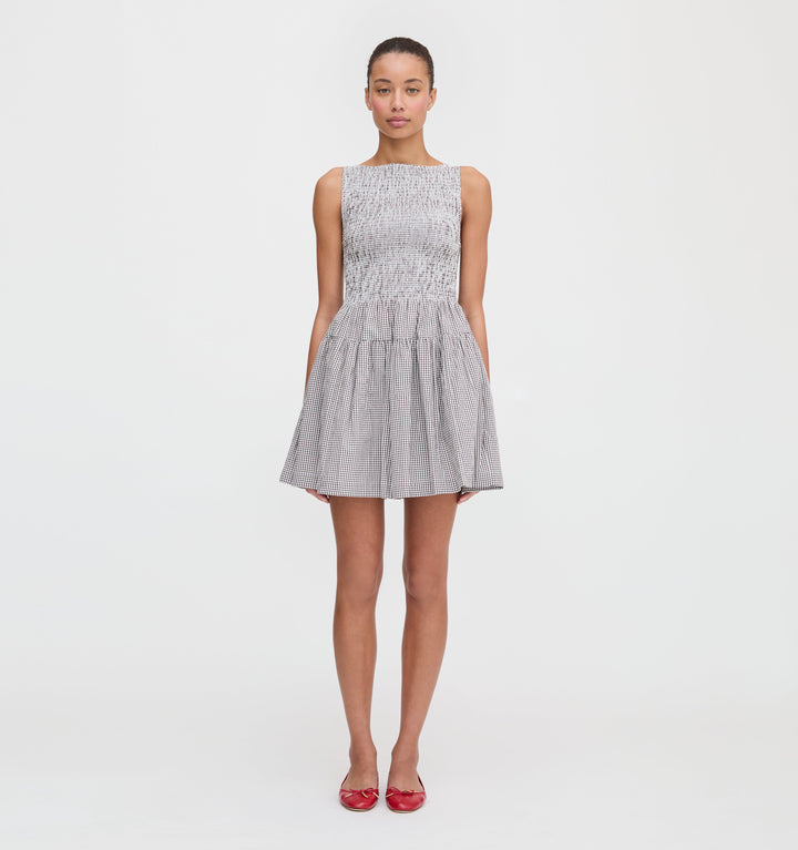 The Cosima Mini Nap Dress - Chocolate Gingham