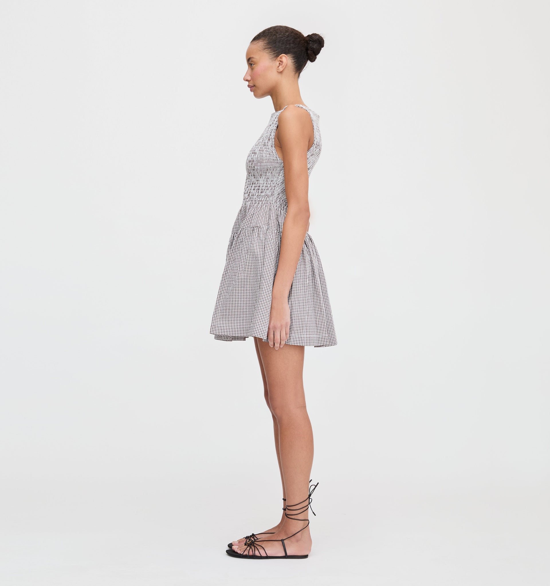 The Cosima Mini Nap Dress - Chocolate Gingham