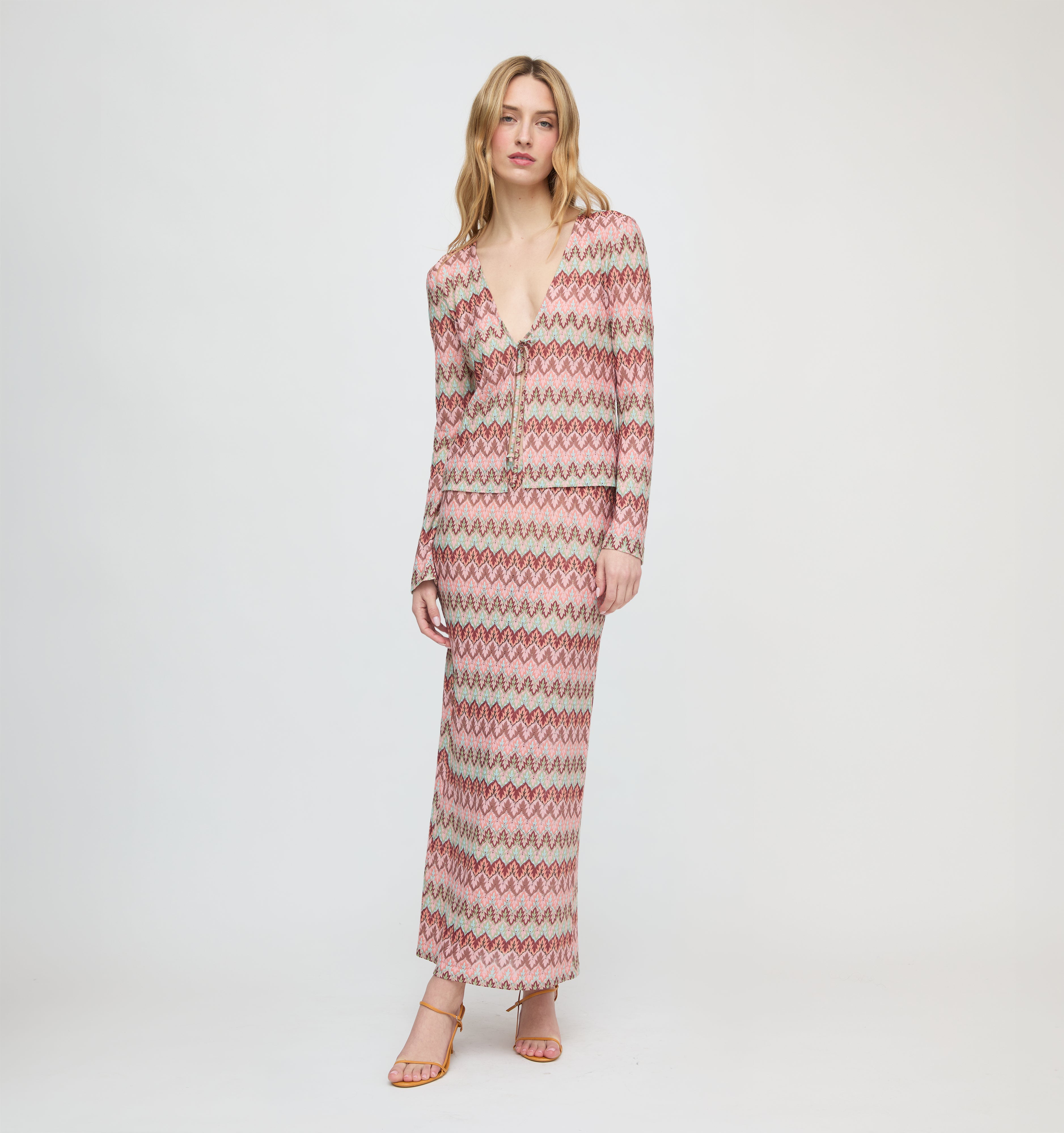 The Delia Top - Pink Multi Smooth Shimmer Knit