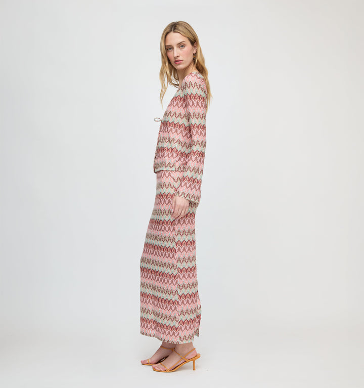 The Delia Top - Pink Multi Smooth Shimmer Knit