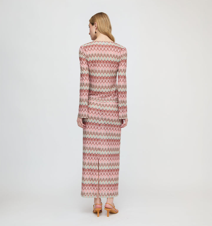The Delia Top - Pink Multi Smooth Shimmer Knit