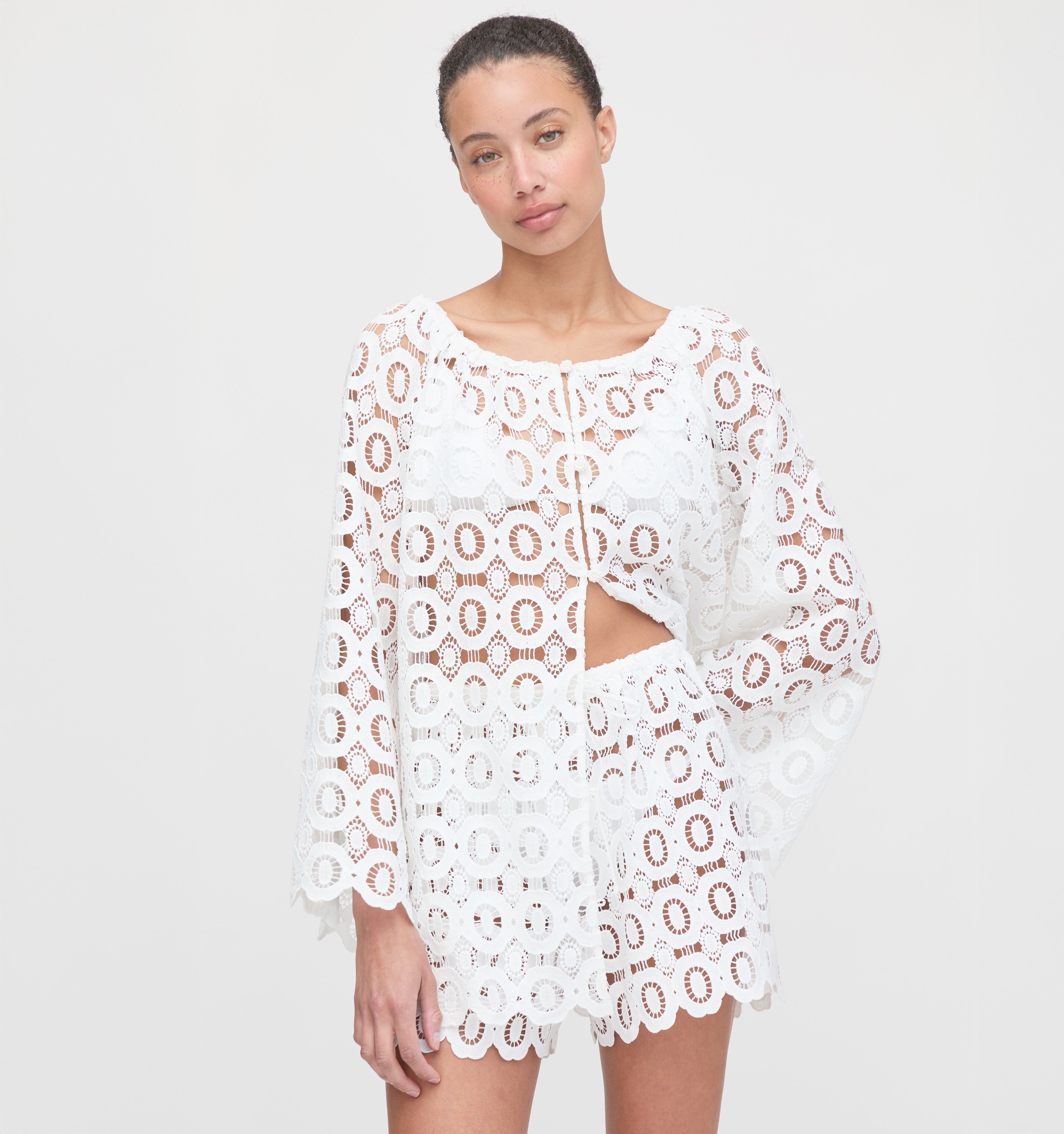 The Kaya Short - White Broderie