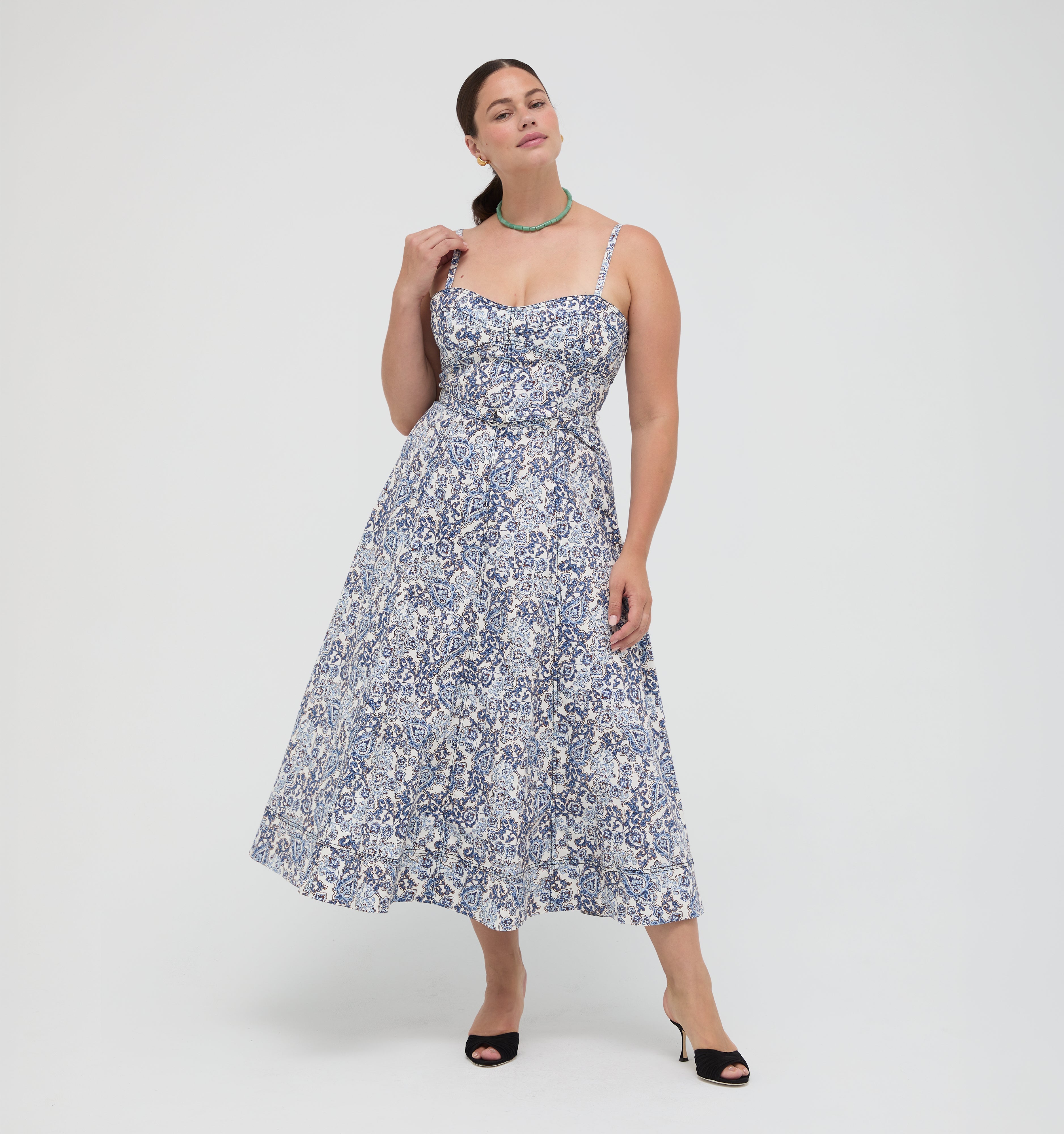 The Fiona Dress -  Chedworth Paisley Blue