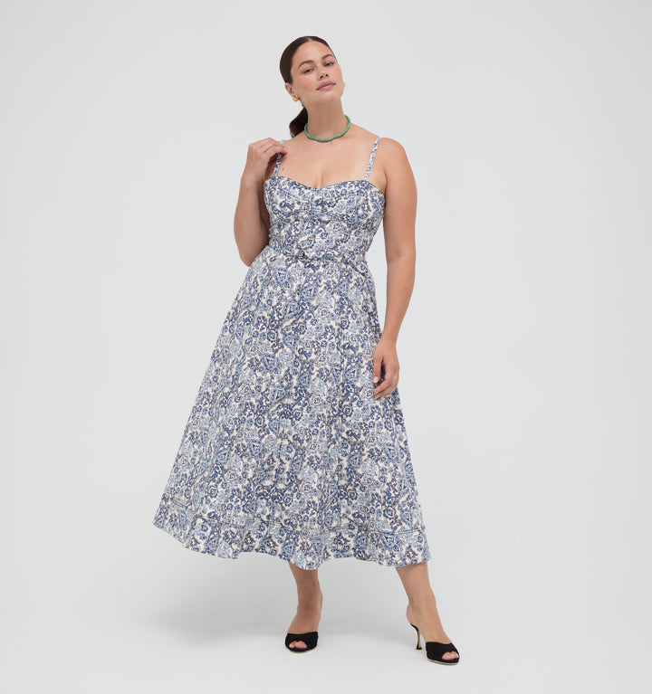The Fiona Dress -  Chedworth Paisley Blue