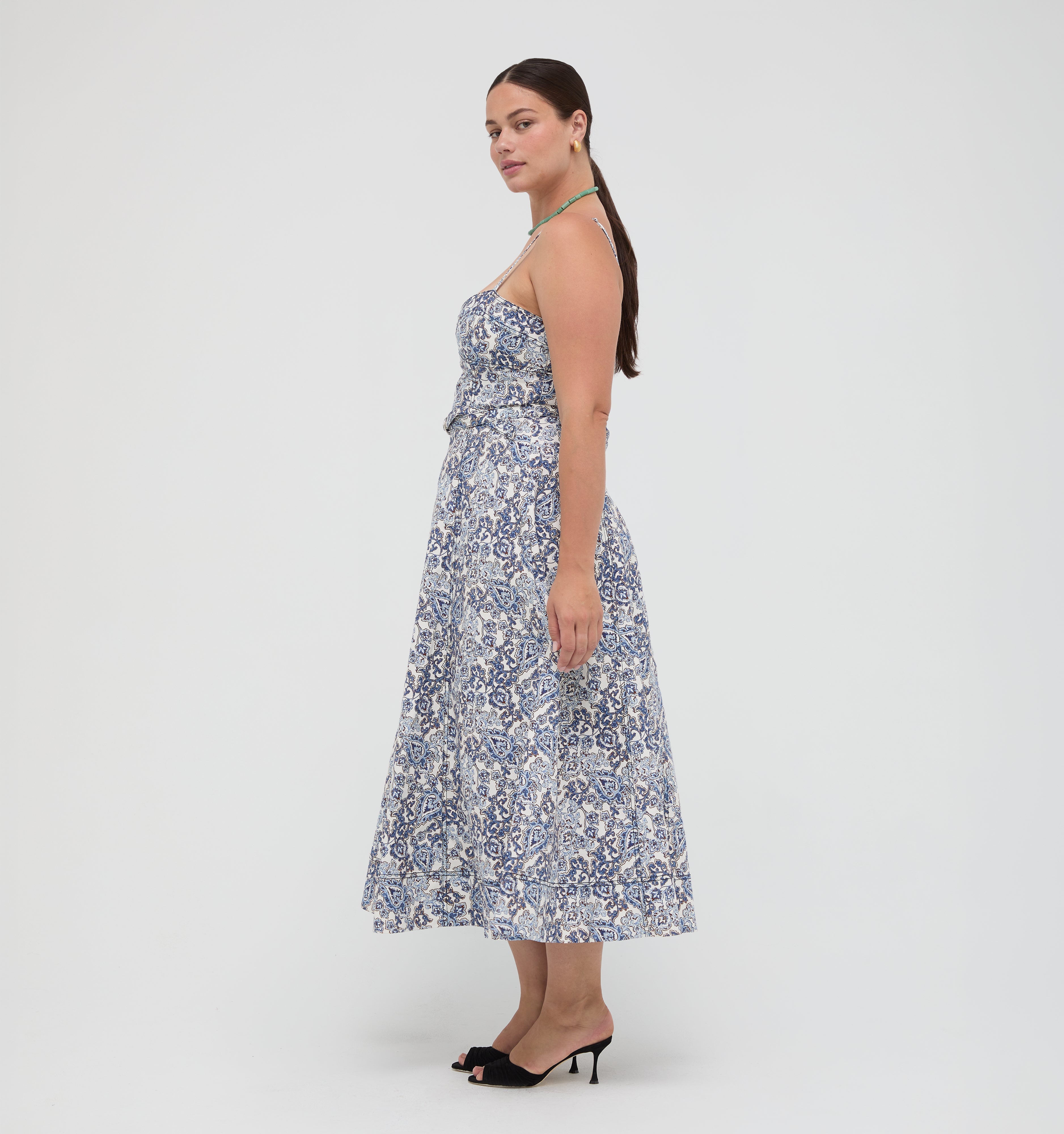 The Fiona Dress -  Chedworth Paisley Blue