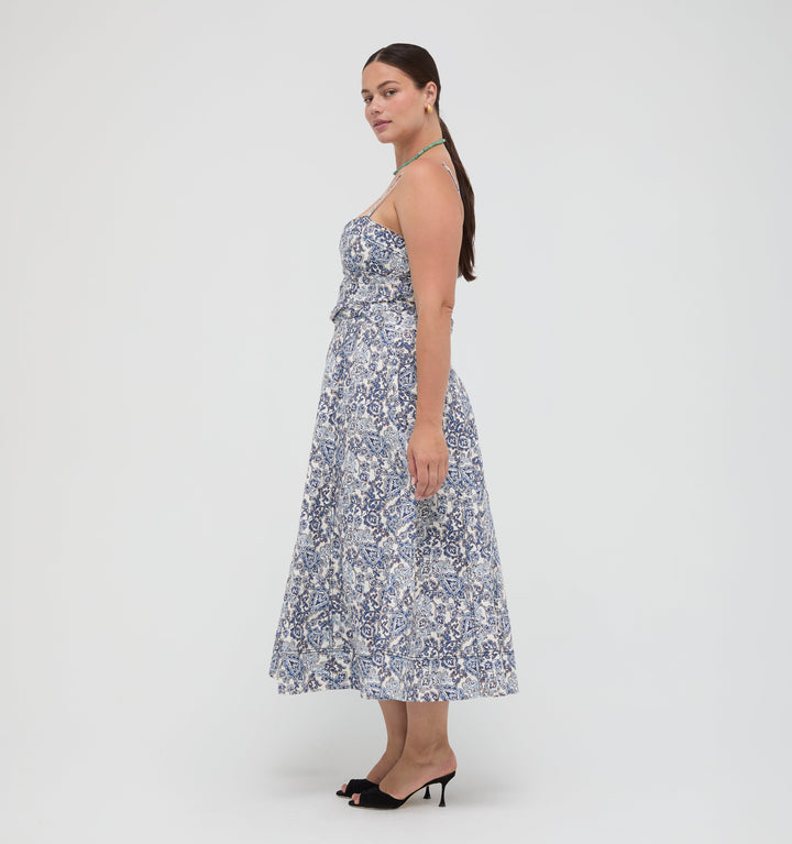 The Fiona Dress -  Chedworth Paisley Blue