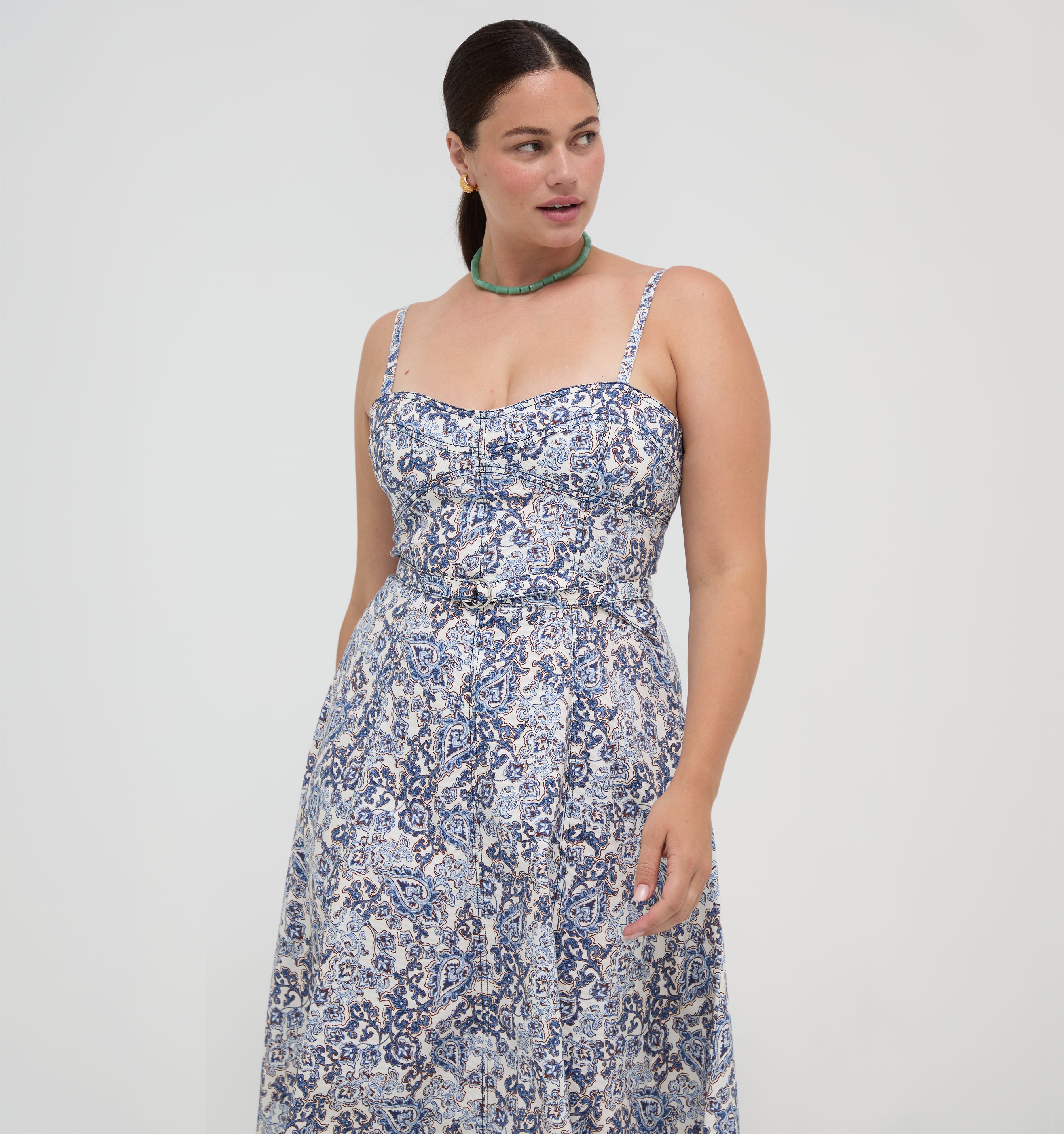 The Fiona Dress -  Chedworth Paisley Blue