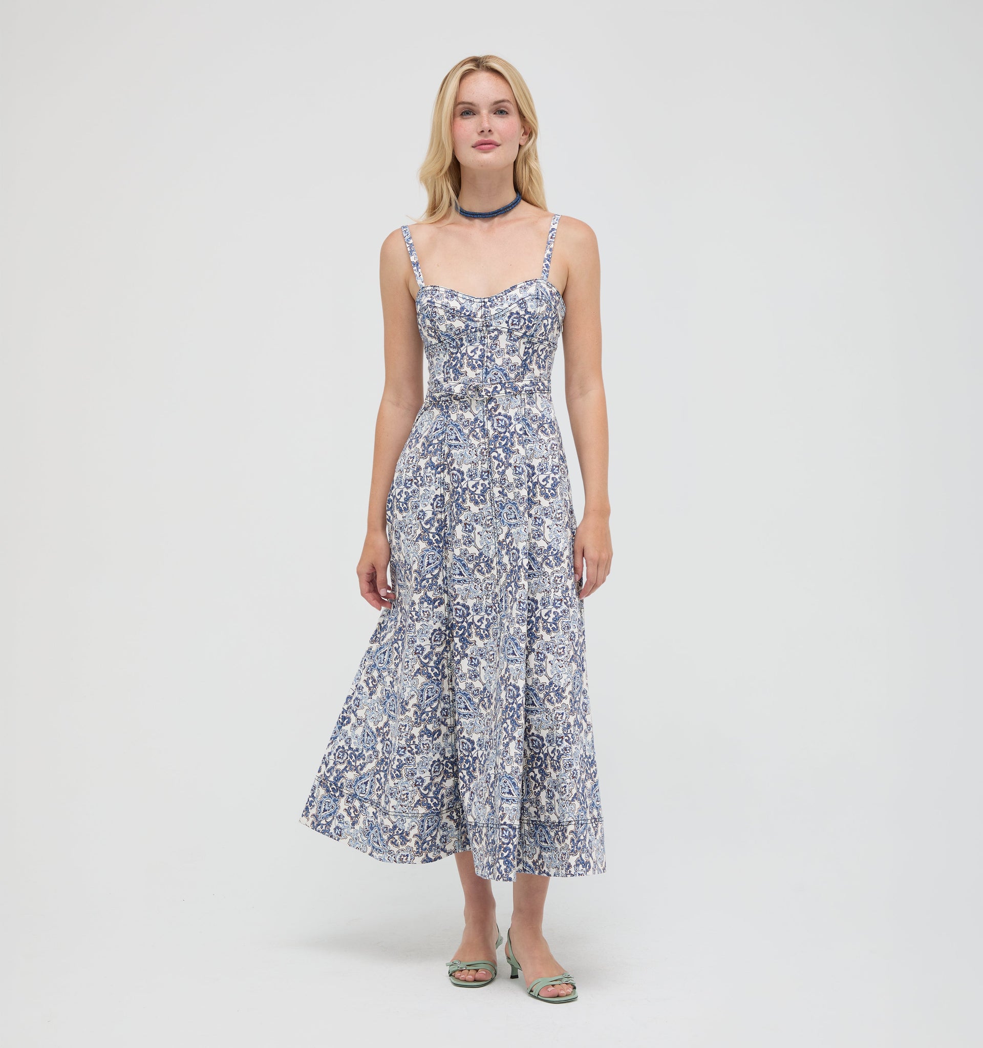 The Fiona Dress -  Chedworth Paisley Blue
