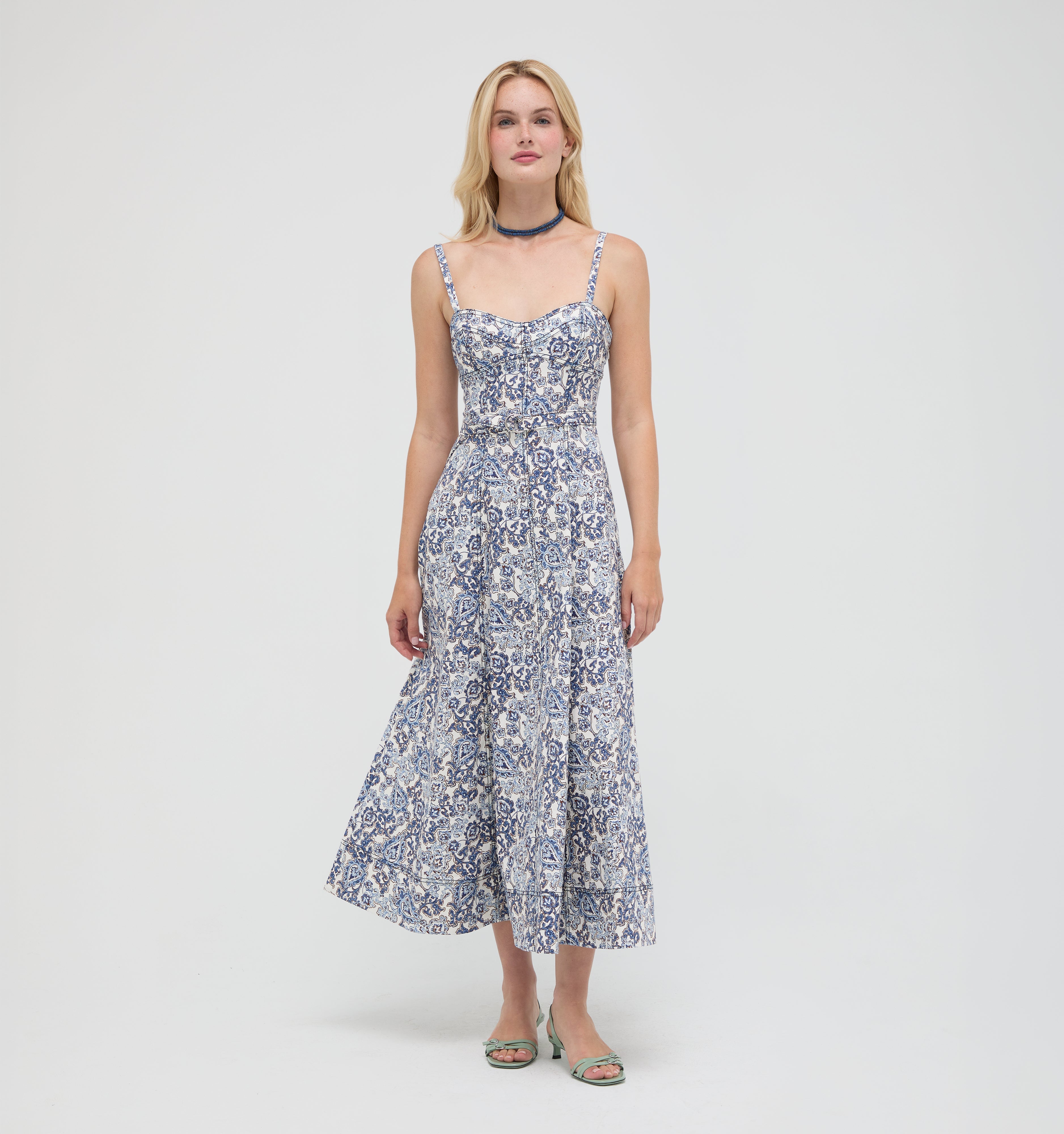 The Fiona Dress -  Chedworth Paisley Blue