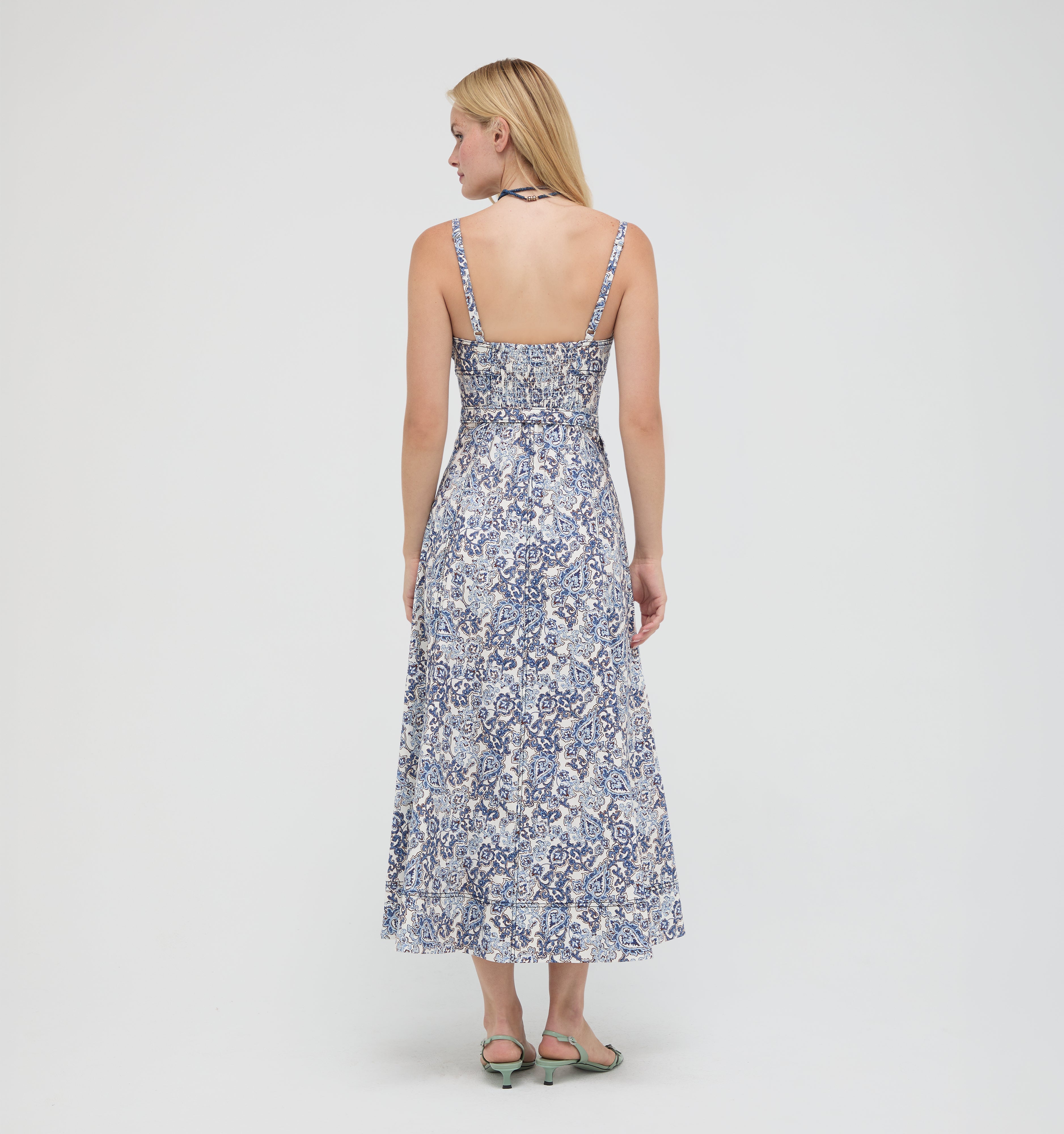 The Fiona Dress -  Chedworth Paisley Blue