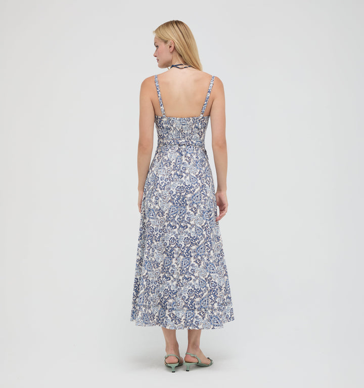 The Fiona Dress -  Chedworth Paisley Blue