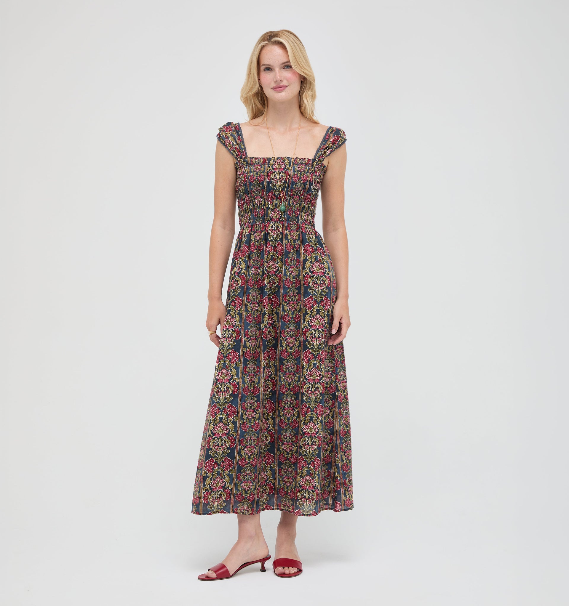 The Harper Nap Dress -  Stowell Medallion Stripe