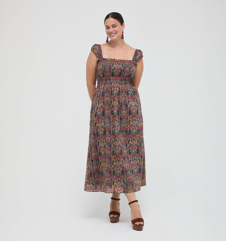 The Harper Nap Dress -  Stowell Medallion Stripe