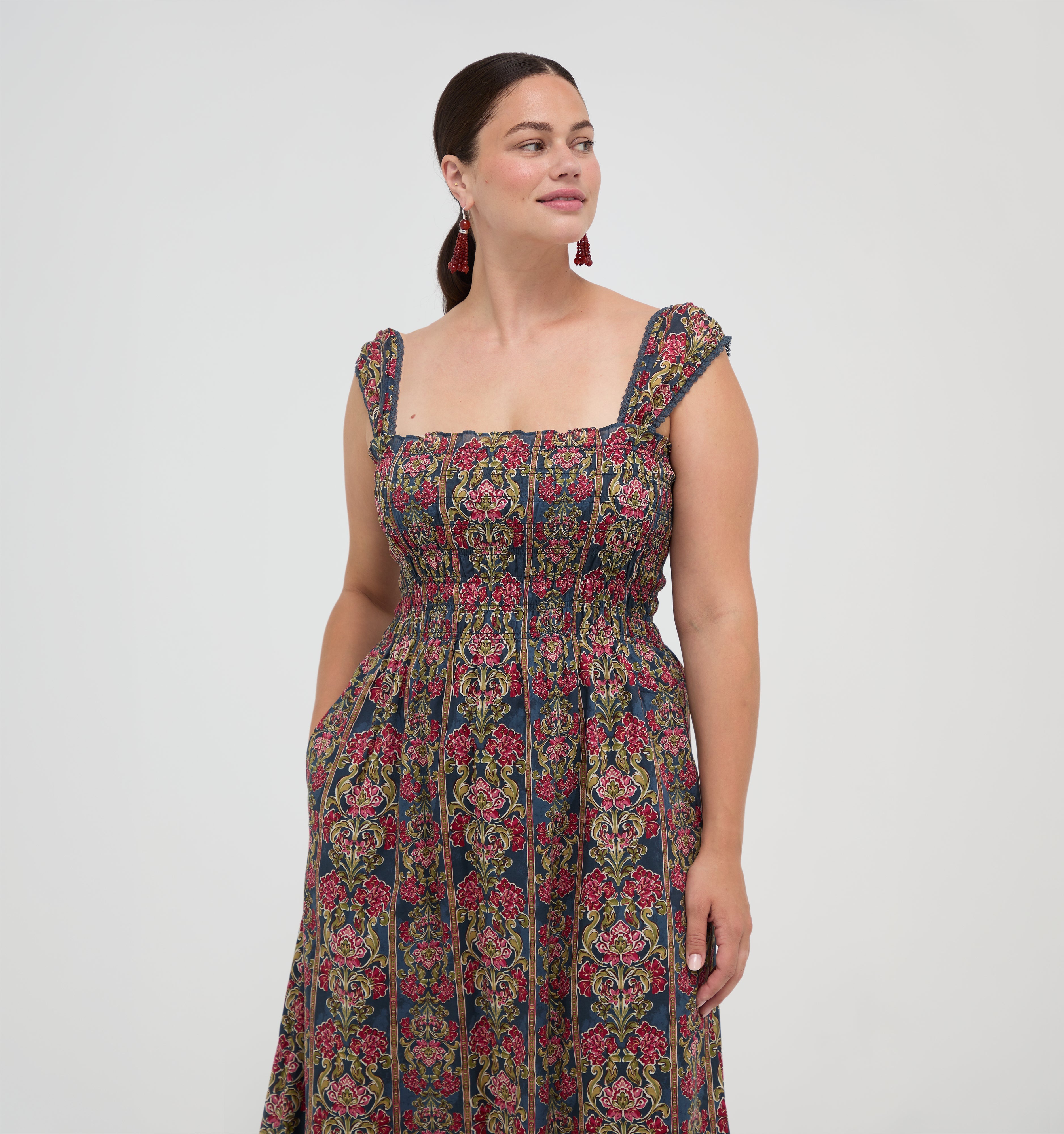 The Harper Nap Dress -  Stowell Medallion Stripe
