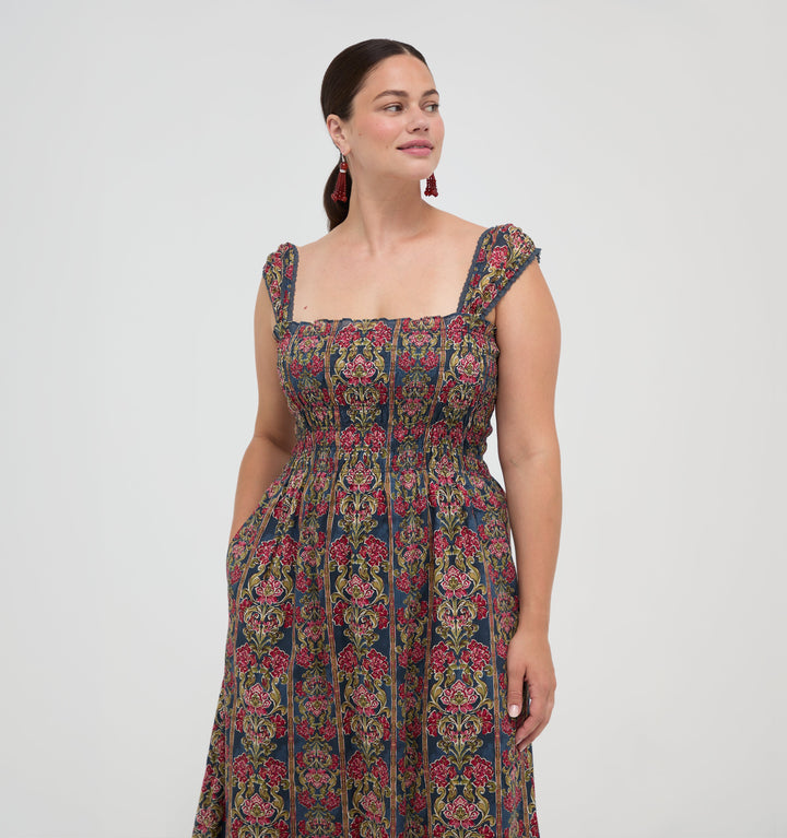 The Harper Nap Dress -  Stowell Medallion Stripe