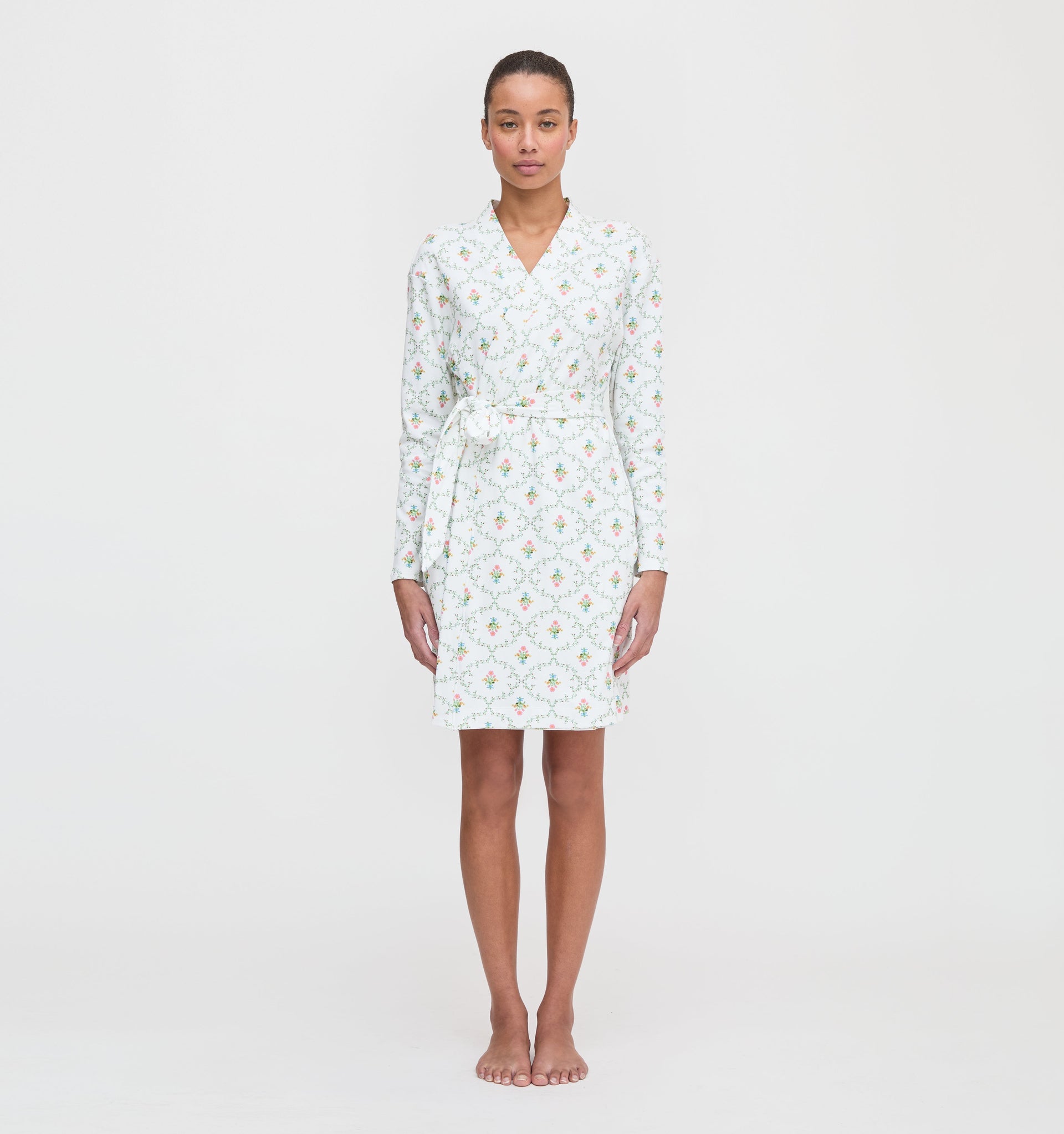 The Ivory Robe - Pastel Trellis