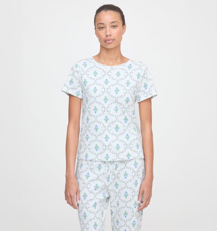 The Kelly Pajama Set - Green Trellis