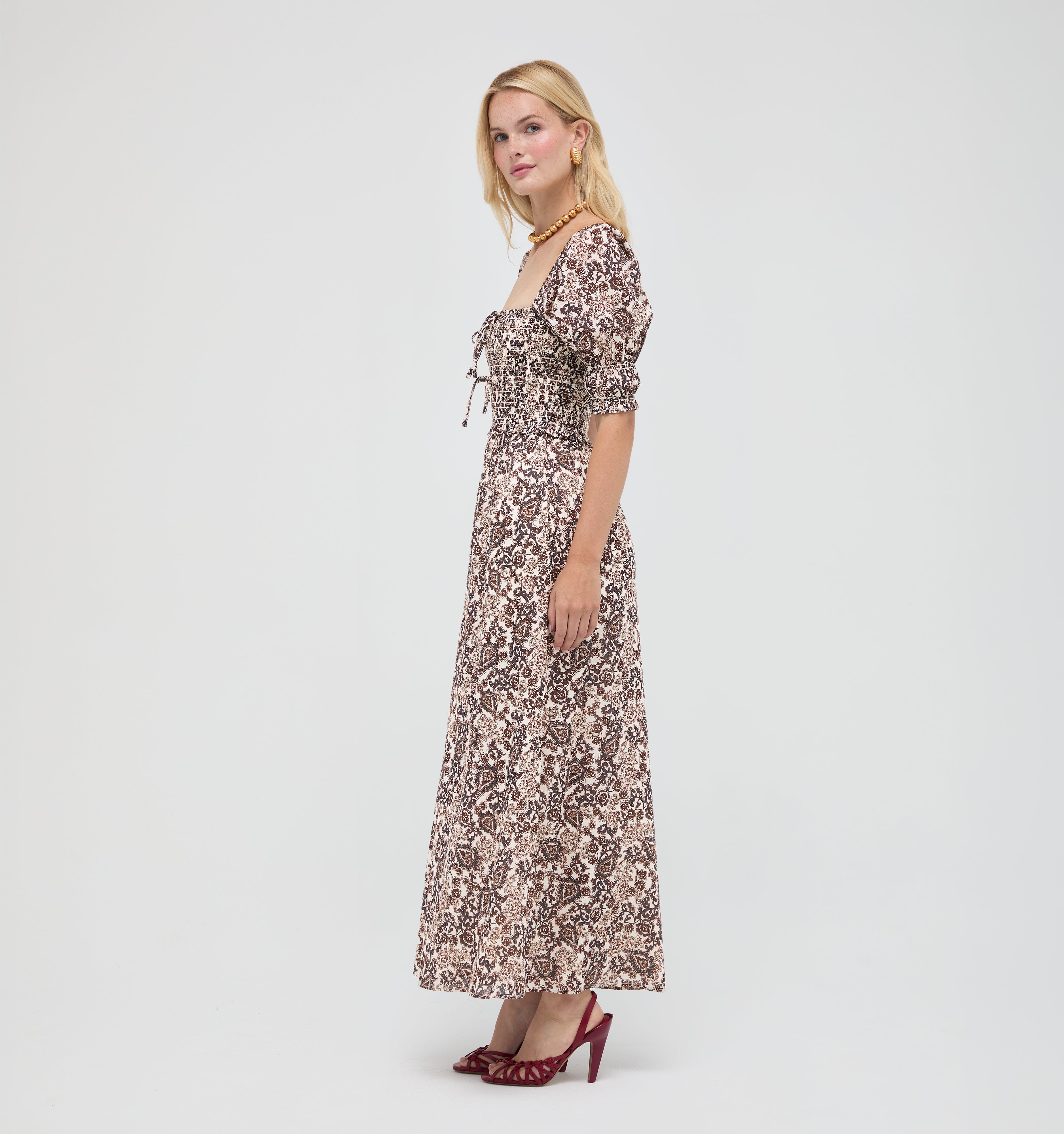 The Malene Nap Dress -  Chedworth Paisley Brown